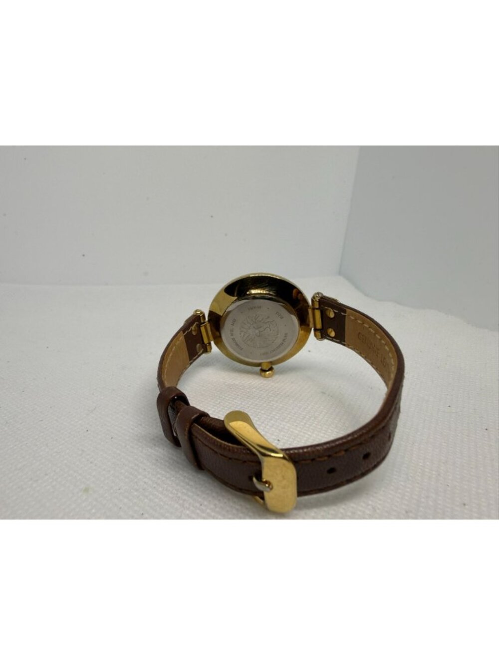 Anne Klein Ladies Gold-Tone Round Watch Cream Dial Roman Numeral Leather 10-9168 - Picture 10 of 11